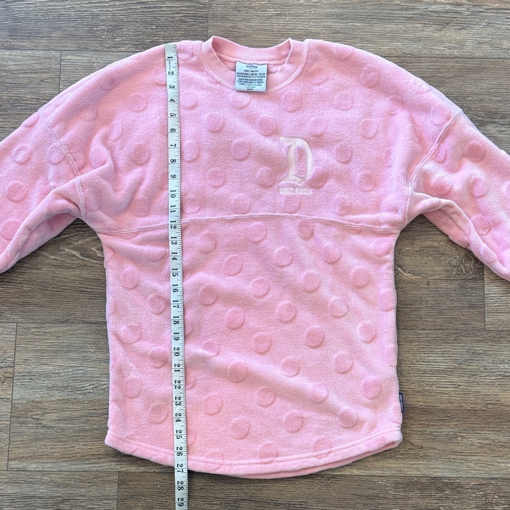 Disneyland Spirit Jersey Pink Polka Dot Crew Neck Fleece US XS - Picture 9 of 10